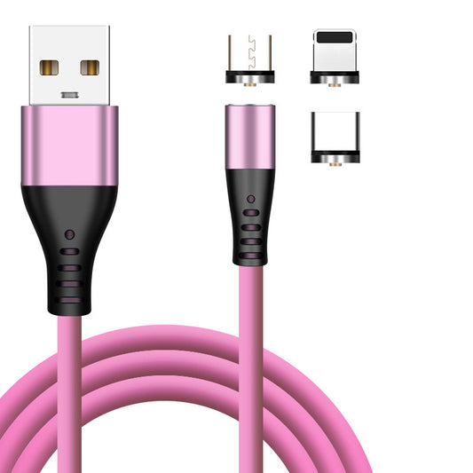 Magnetic Cable 3 In 1 Liquid Silicon USB Charging Cable