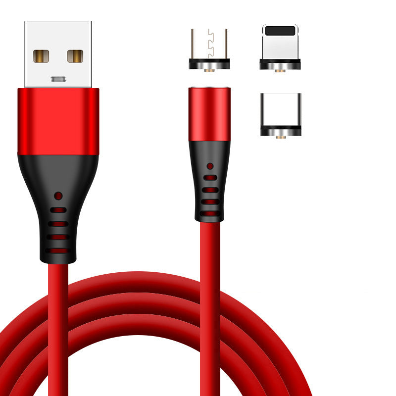 Magnetic Cable 3 In 1 Liquid Silicon USB Charging Cable