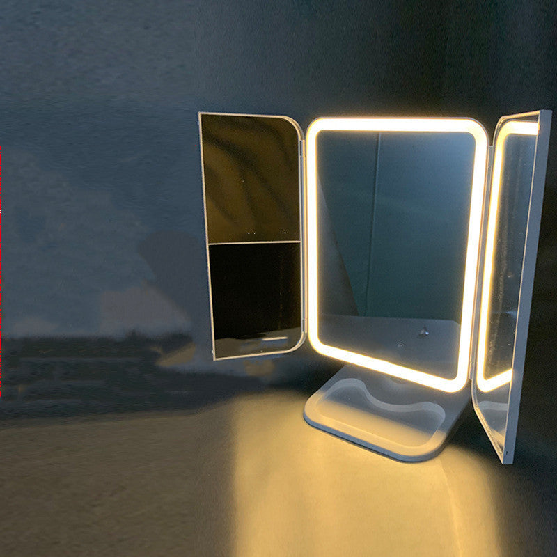 Trifold LED Makeup Mirror With Light Vanity Mirror