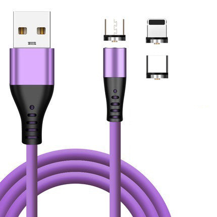 Magnetic Cable 3 In 1 Liquid Silicon USB Charging Cable