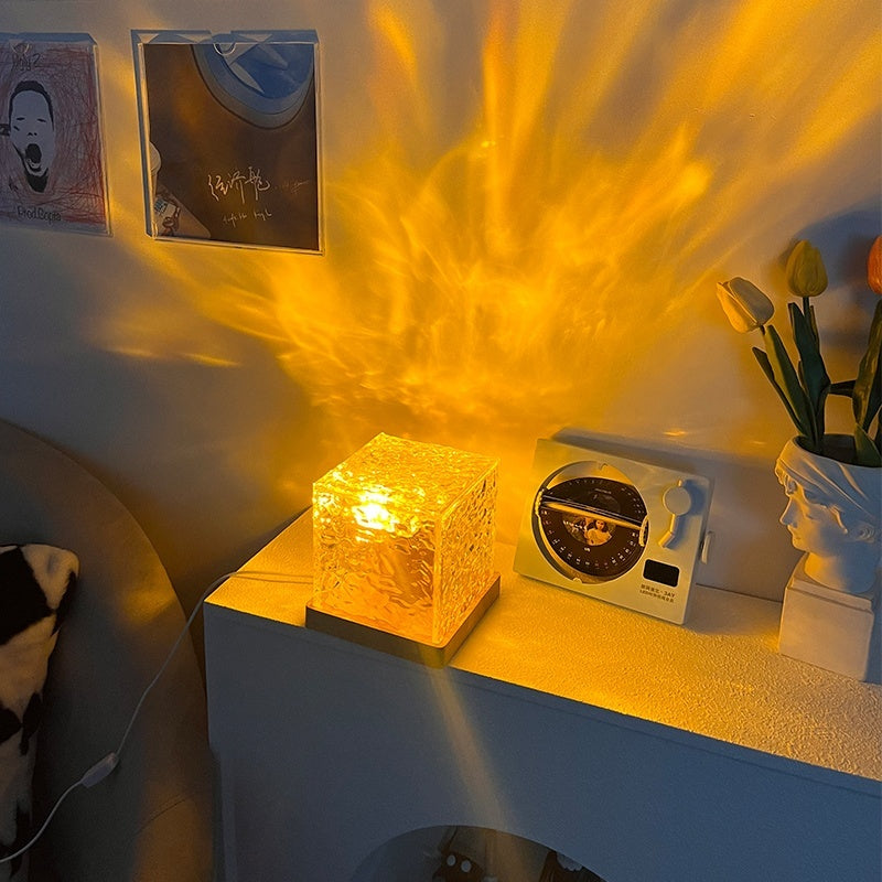 LED Water Ripple Ambient Night Light USB Rotating Projection