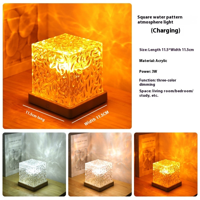 LED Water Ripple Ambient Night Light USB Rotating Projection